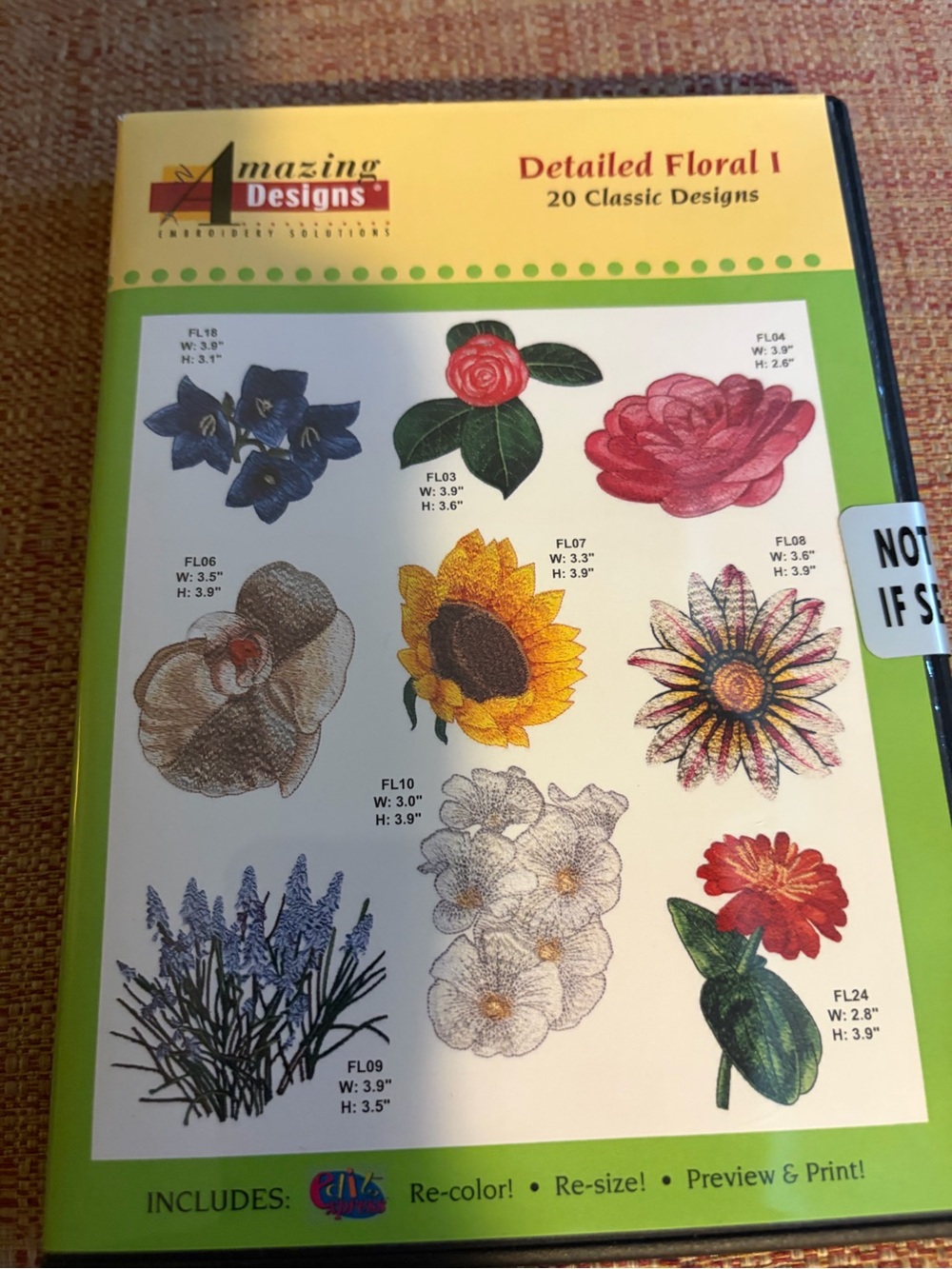 Detailed Floral 1 CD - Multicolor Floral Designs machine embroidery